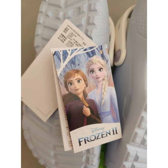 NEW Crocs Disney Slippers Frozen Lined Clogs Elsa Shoes for Girls/Boys Size J2 - Picture 8 of 11